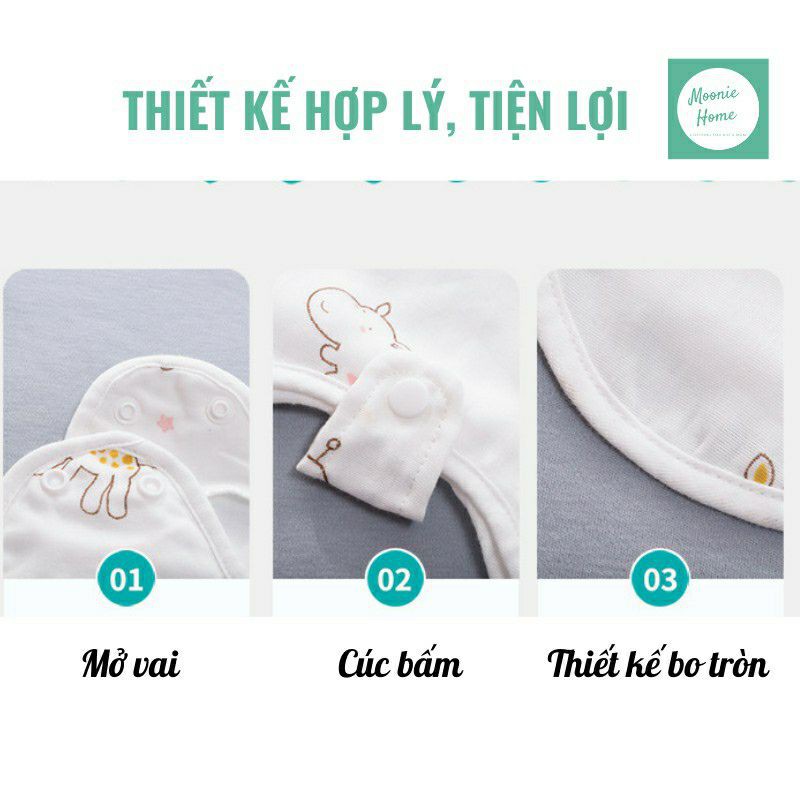 Túi Ngủ Cho Bé Mùa Hè Thu. Túi Ngủ Trẻ Em Vải Cotton Sợi Tre Mềm