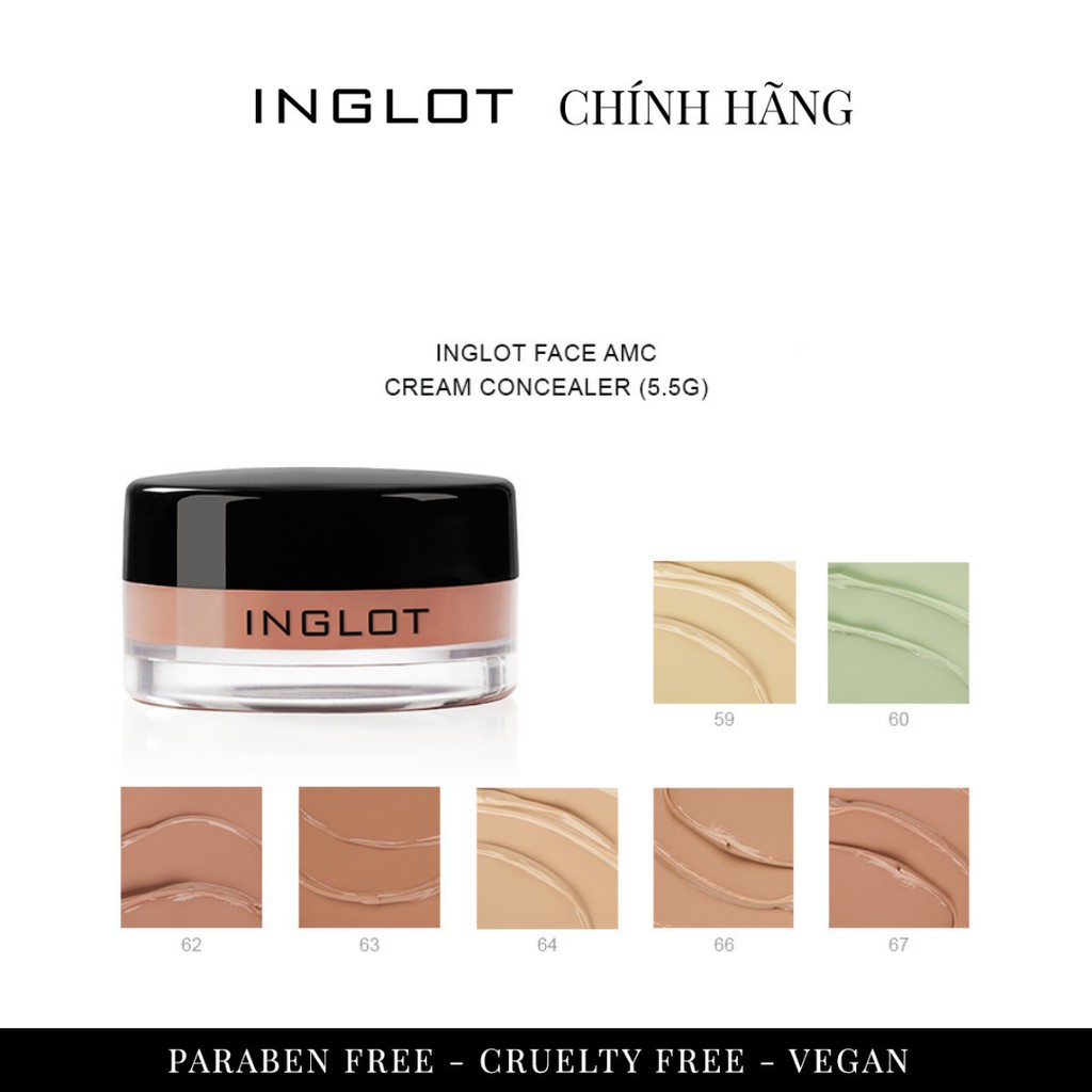 INGLOT - Hũ kem che khuyết điểm Inglot Face Amc Cream Concealer (5.5g)