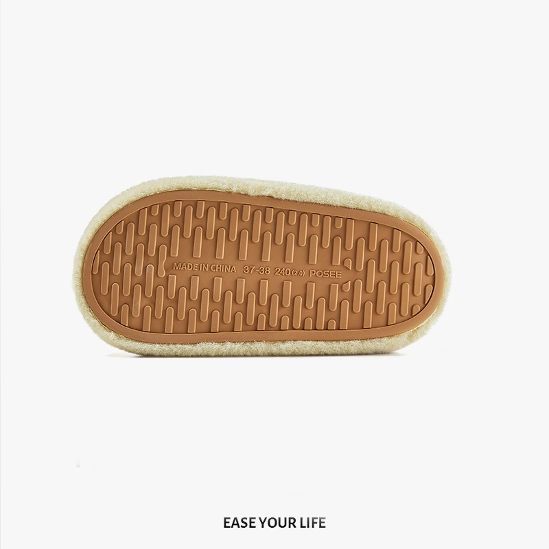 Dép bông đi trong nhà POSEE PS7106W đế dày chống trượt thời trang thu đông cho cặp đôi