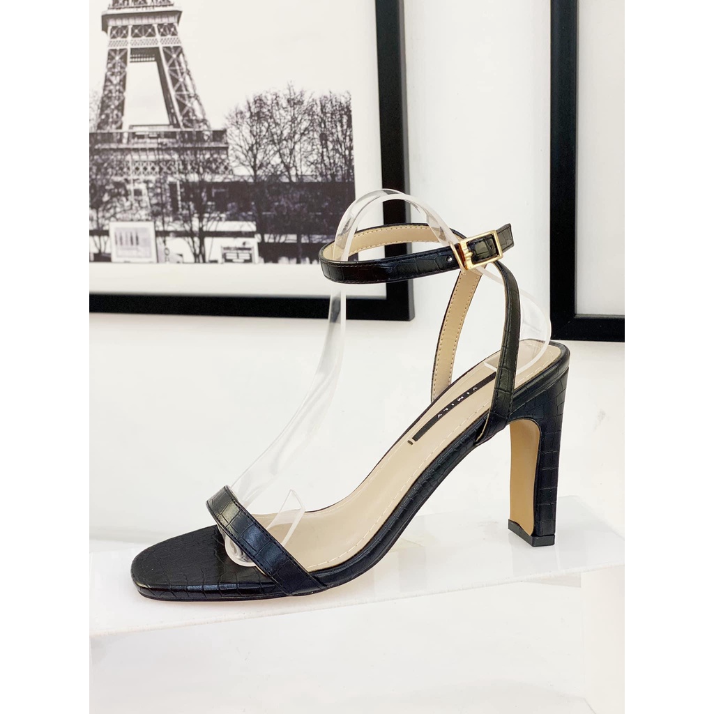 Sandal gót dẹp quai ngang