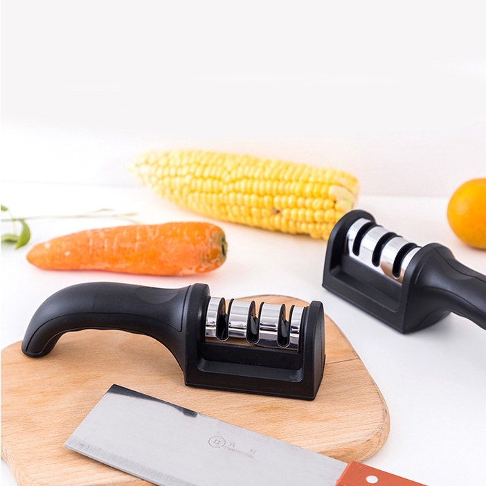 Dụng cụ mài dao kéo 3 rãnh có tay cầm tiện lợi