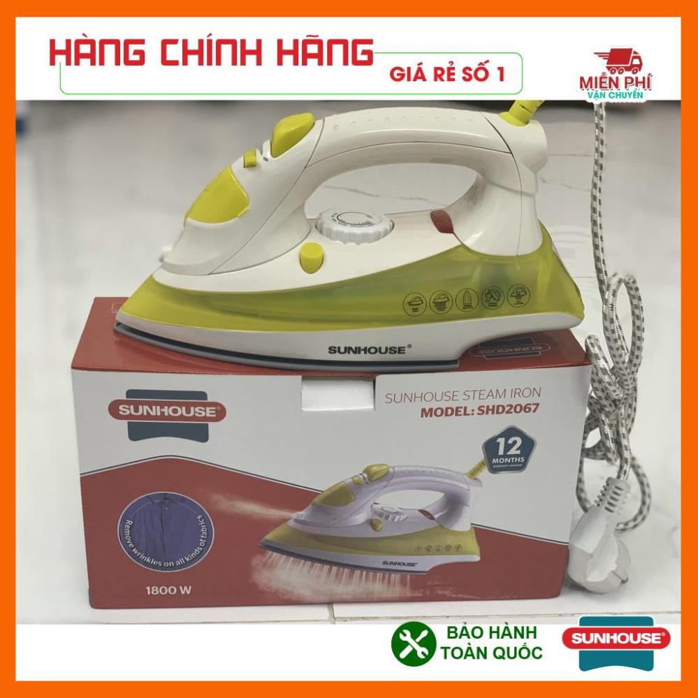 Bàn là hơi nước Sunhouse SHD2067, Bàn ủi hơi nước Sunhouse phun hơi và phun nước tiện dụng.