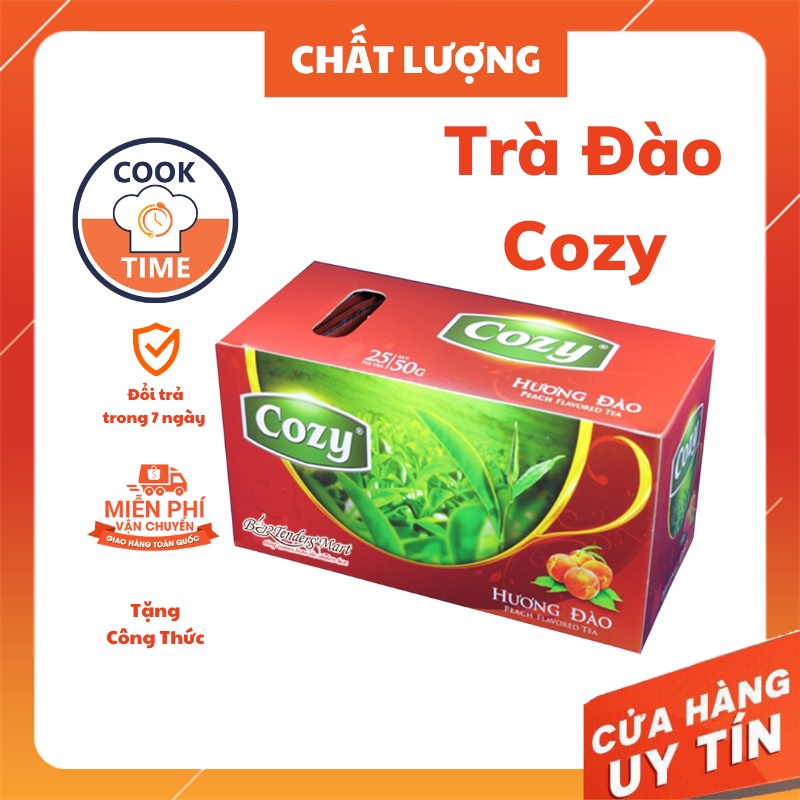 Trà Đào Cozy - Chính Hãng - CookTime.vn - 10 Gói tiện dụng - Phù hợp pha chế gia đình