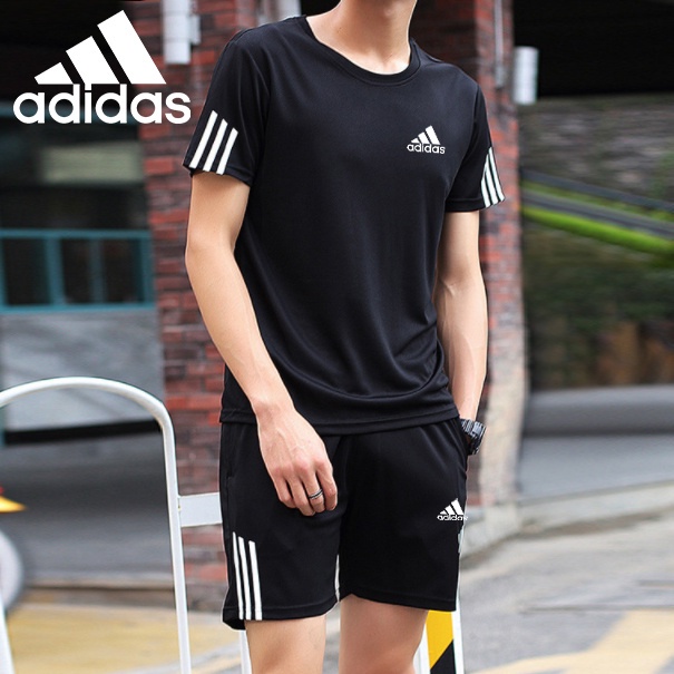 Adidas Set Đồ Thể Thao 2 Món Phối Áo Thun Cổ Tròn Dáng Rộng Thời Trang 2022 Trẻ Trung Cho Nam