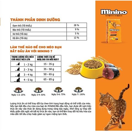 thức ăn cho mèo minino 1.3kg - minino cá ngừ