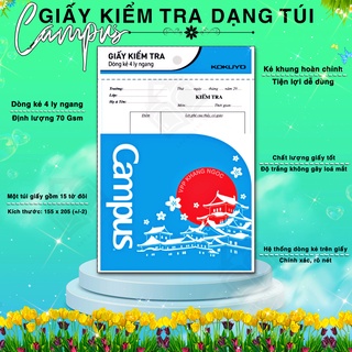 Giấy Kiểm Tra Campus Dạng Túi [15 Tờ Đôi]
