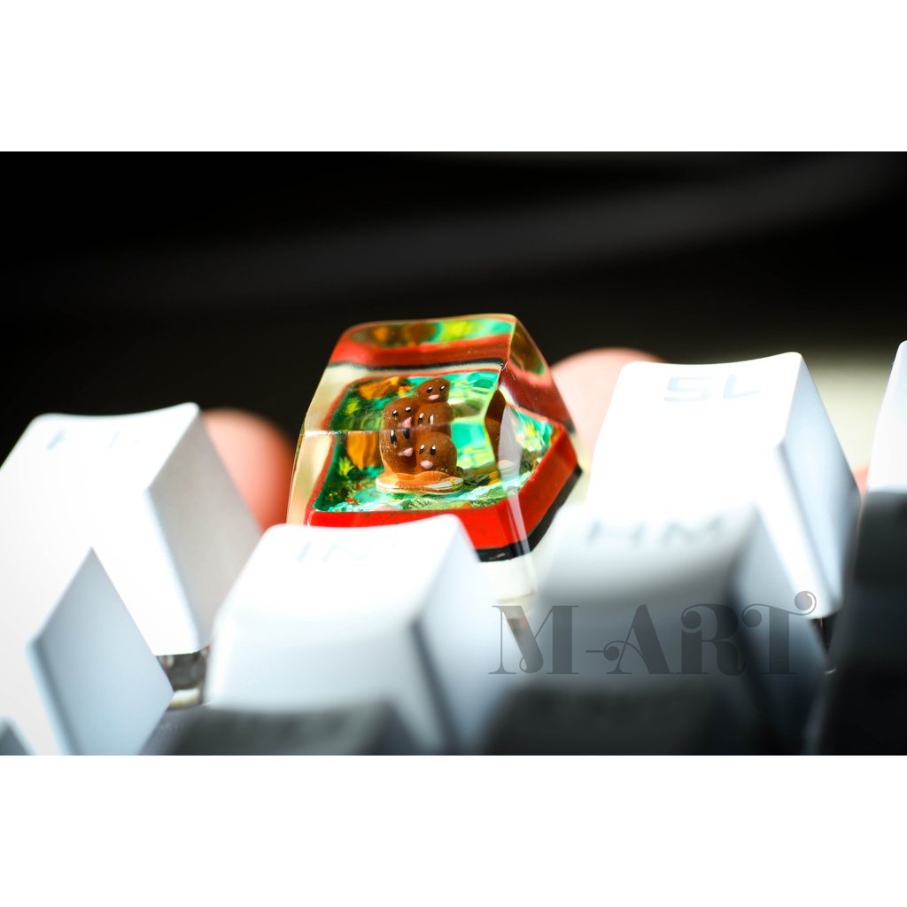 Nút bàn phím cơ resin Pokemon Dugtrio siêu dễ thương - Dugtrio Pokemon Keycaps