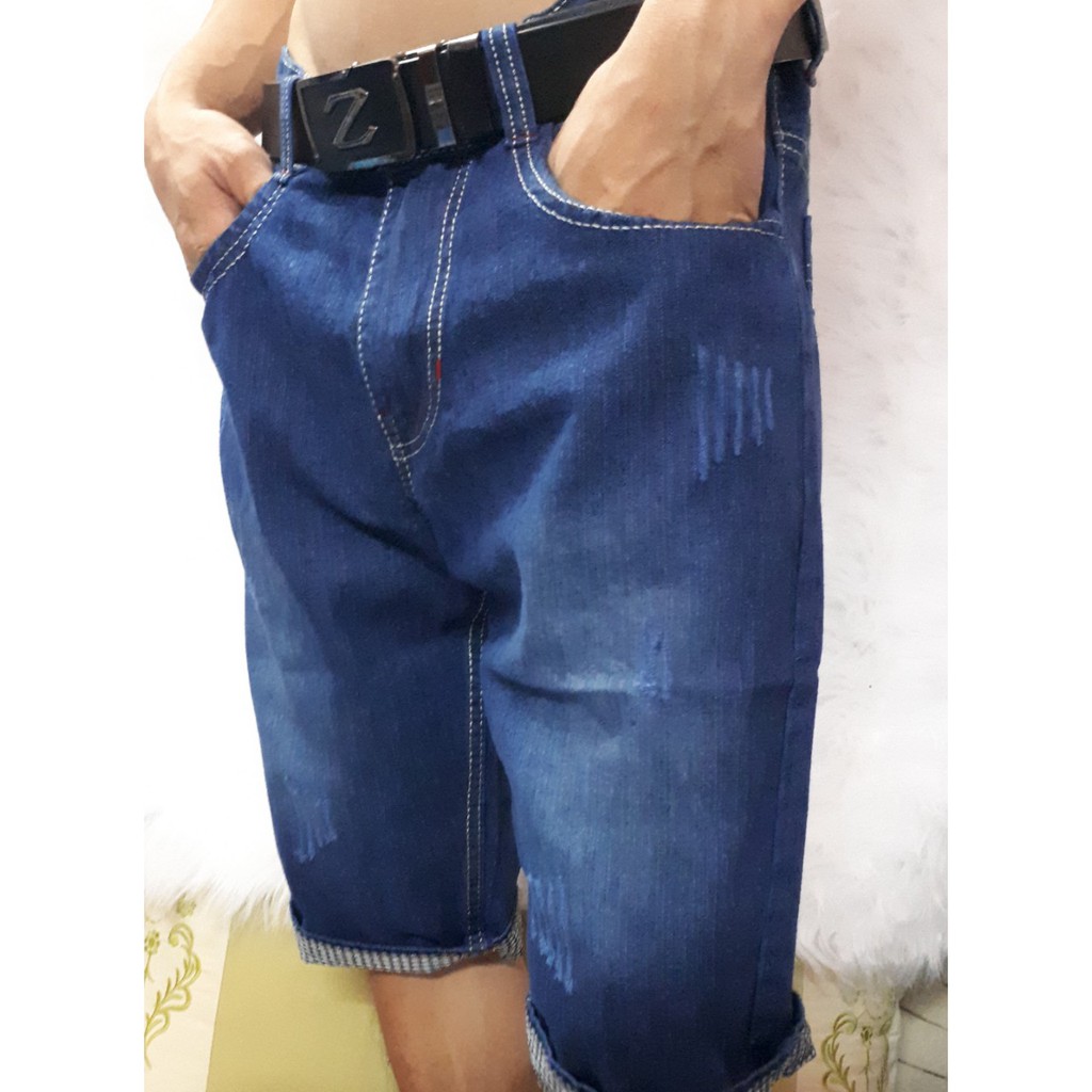 Quần shorts jeans nam cào xước vãi đẹp hình thật size 28 đến 36 JCX01