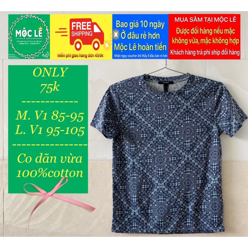 Áo thun phông nữ F21 vnxk mỏng mát hoạ tiết boho