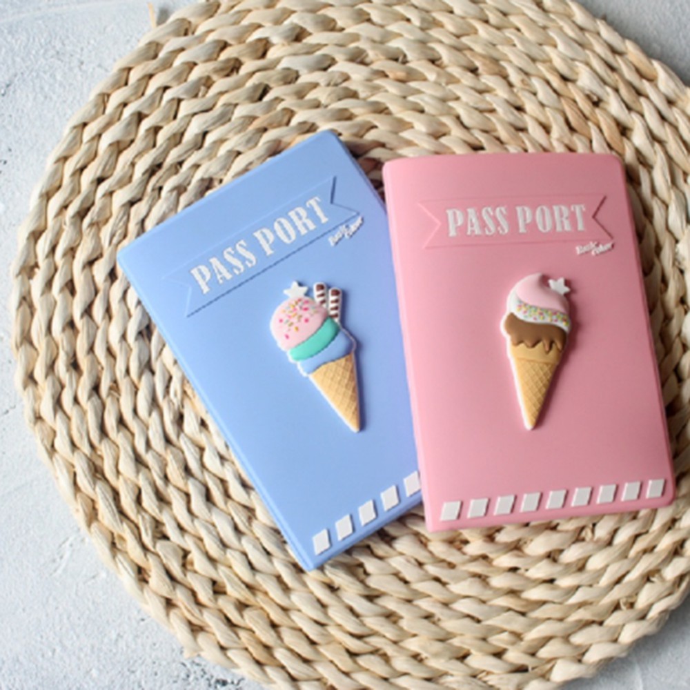 Bìa đựng hộ chiếu họa tiết hình cây kem dễ thương | BigBuy360 - bigbuy360.vn