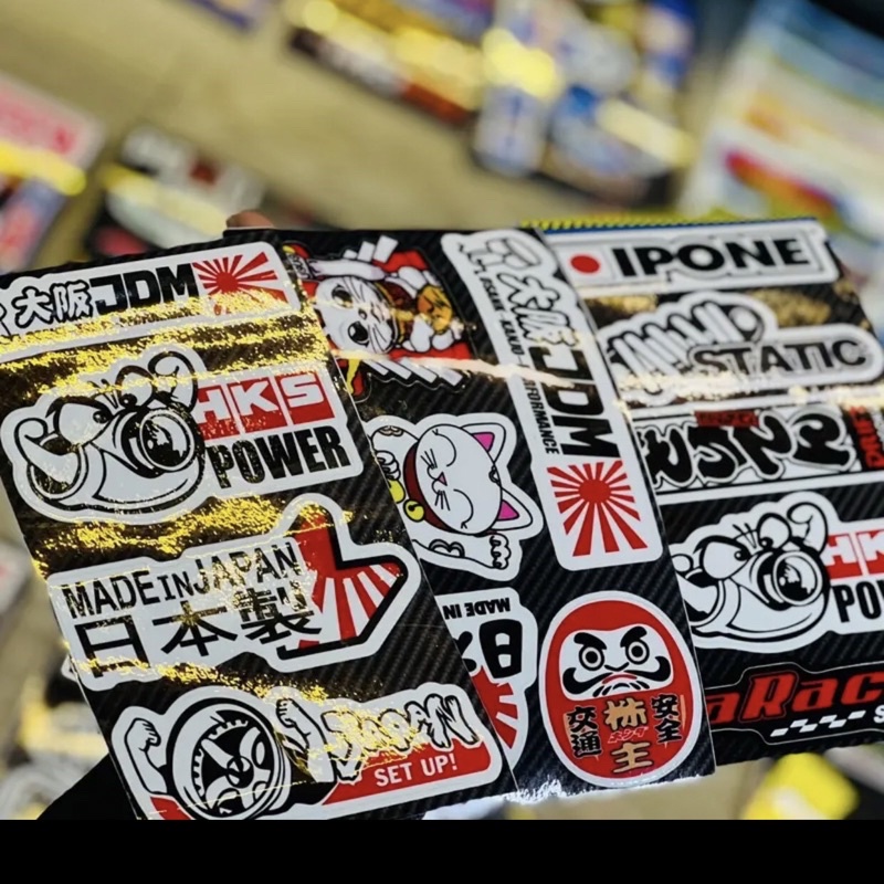 Sét Tem JDM Dán Trang Trí Xe, Vali, Laptop, Bàn Làm Việc v.v