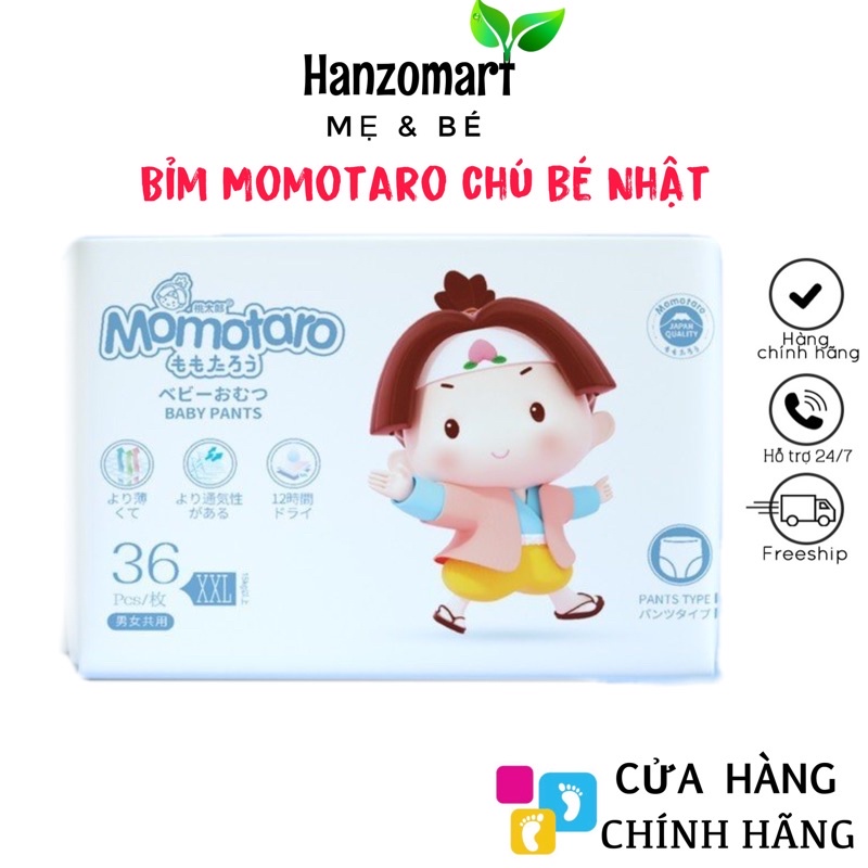 Bỉm tã dán/quần MOMOTARO / MOMO DIAMOND S112/M92/L84/Xl78/XXL72/XXXL70