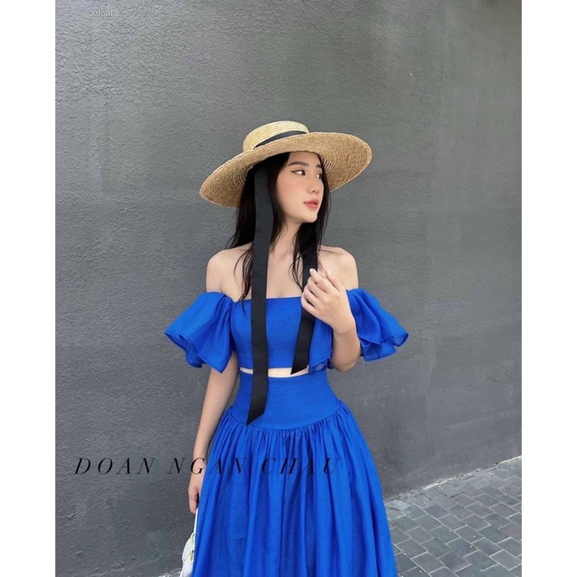 ĐẦM MAXI BẸT VAI KHOÉT EO