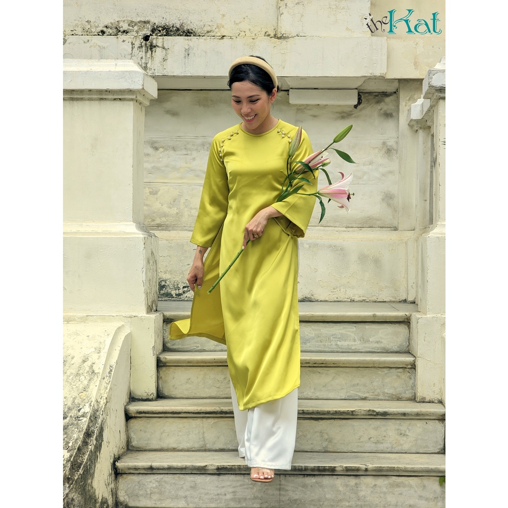 Áo Dài Yên Lam The Kat House, vải lụa mát mẻ, sang trọng, khí chất và tinh tế, đủ size