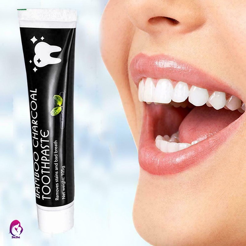 【Hàng mới về】 Bamboo Charcoal Toothpaste Teeth Whitening Black Removes Stains Tooth Care