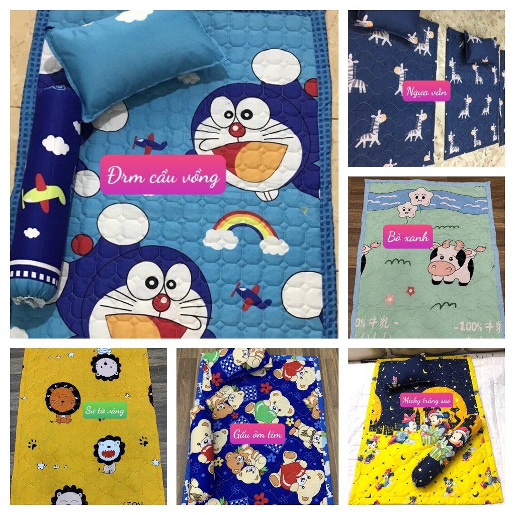 Set chăn hè kèm gối cho bé yêu hình hello kitty màu tím