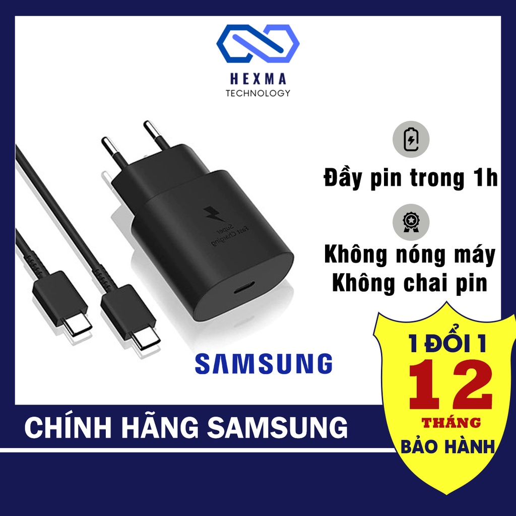 Sạc Samsung 25W chính hãng - Sạc nhanh Samsung bảo hành 12 tháng 1 đổi 1