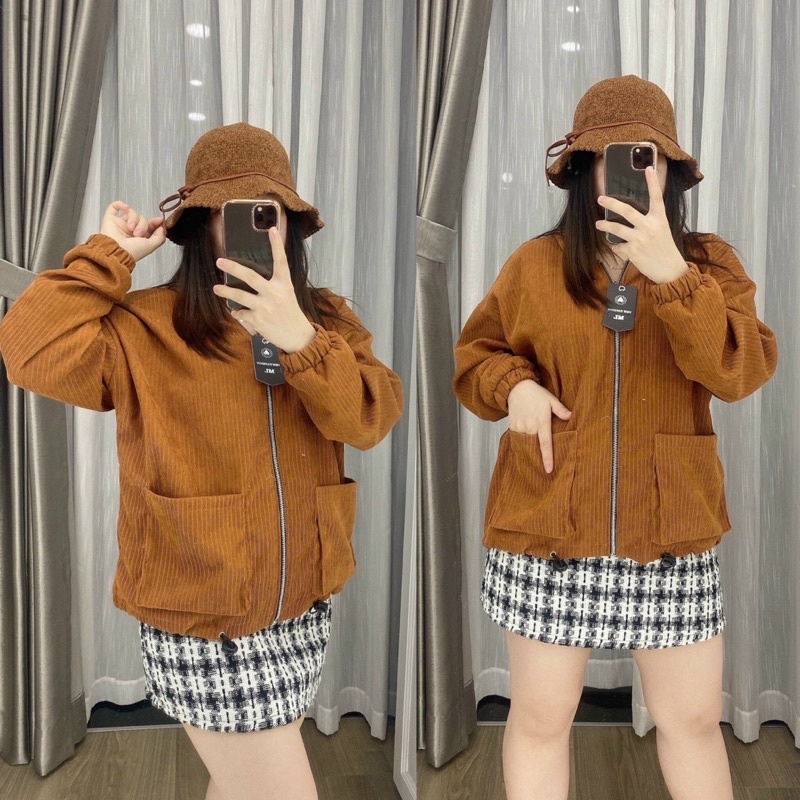 Áo khoác nhung tăm túi vuông siêu xinh hình chụp thật | BigBuy360 - bigbuy360.vn