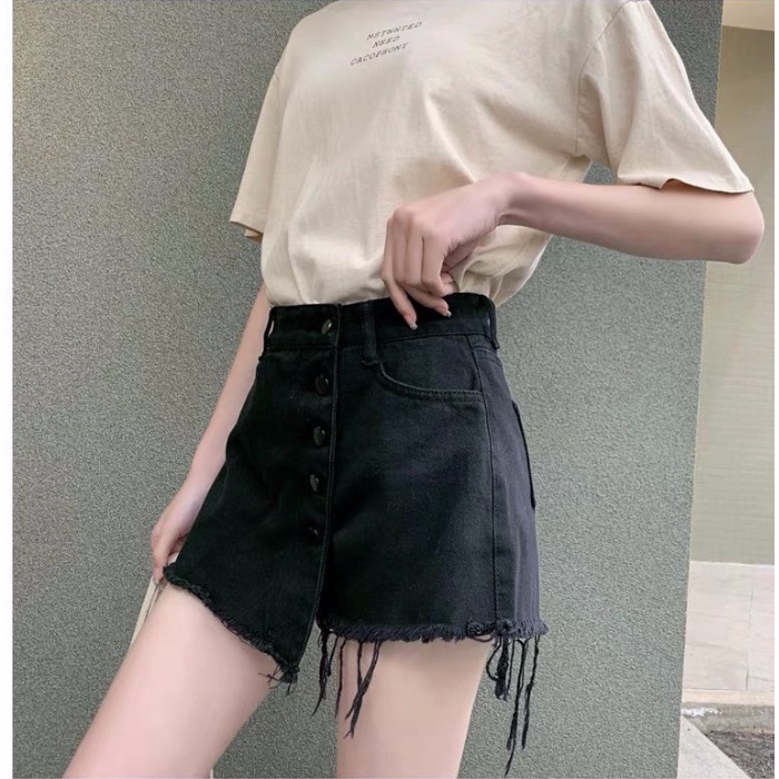 Quần short jean lưng cao thời trang Hàn Quốc tùy chọn màu sắc dành cho nữ