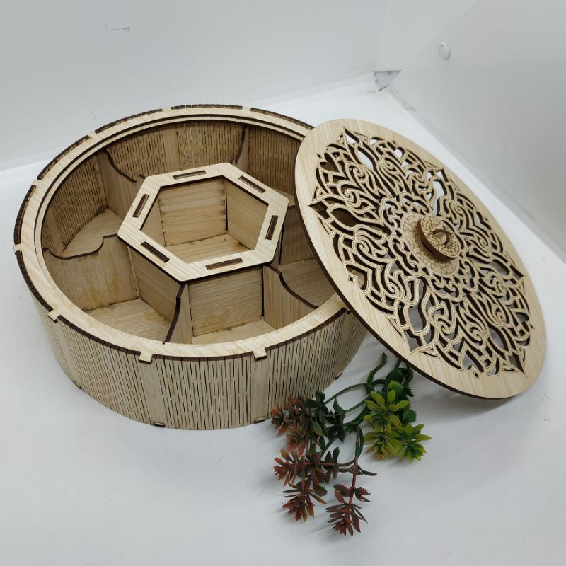 Hộp Gỗ Tròn 7 Ngăn