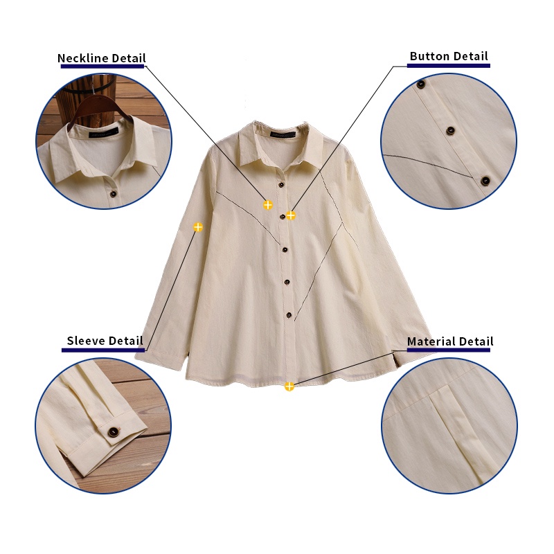 Áo sơ mi Zanzea tay dài cổ bẻ nút cài thời trang nữ tính thanh lịch