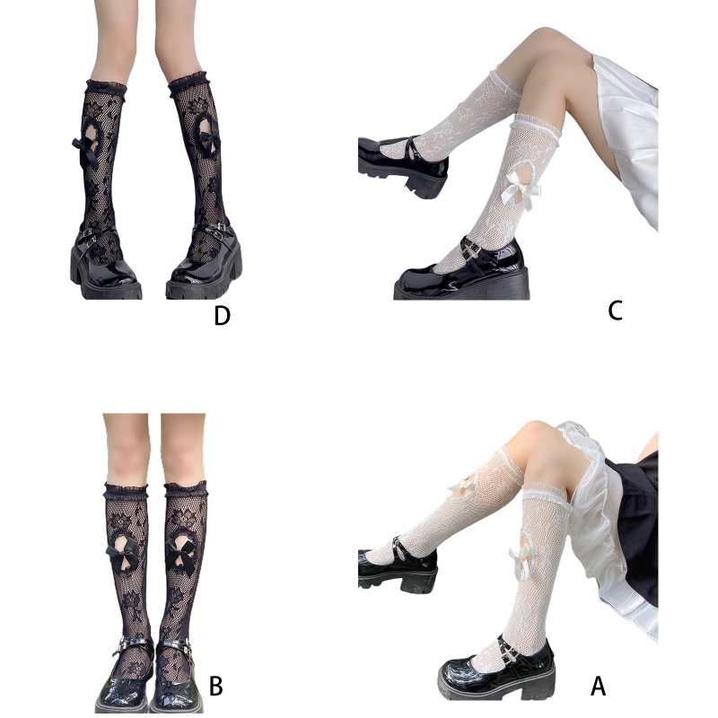 Tất Chân Phối Ren Co Giãn Phong Cách Lolita Dễ Thương Dành Cho Nữ