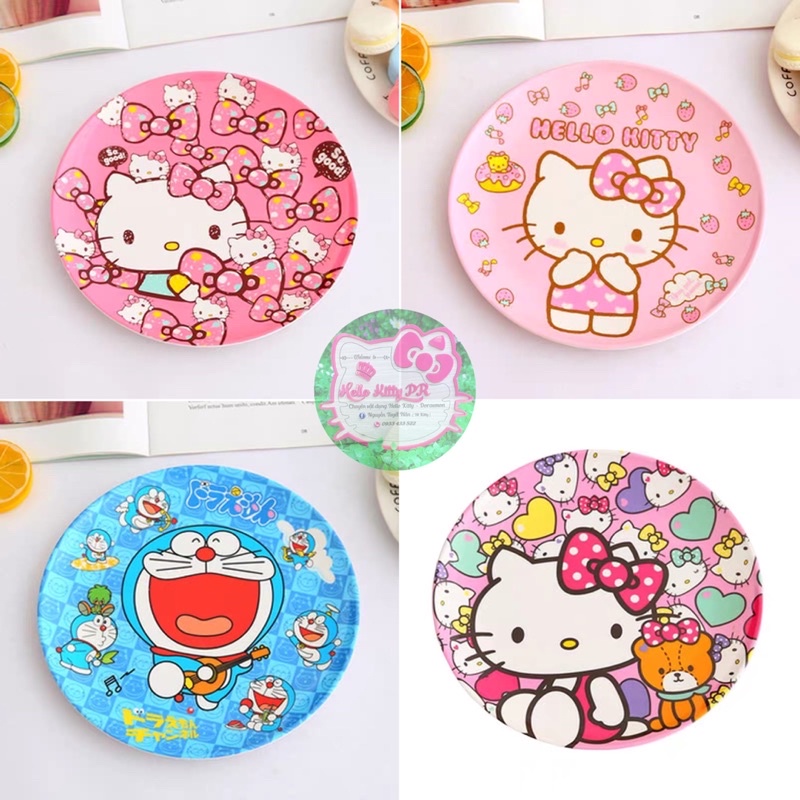 Dĩa tròn Hello Kitty - Doremon Doraemon