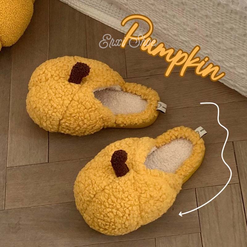 Oeteo Dép Bông Đi Trong Nhà Hình Bí Ngô Dễ Thương Cho Nam Và Nữ