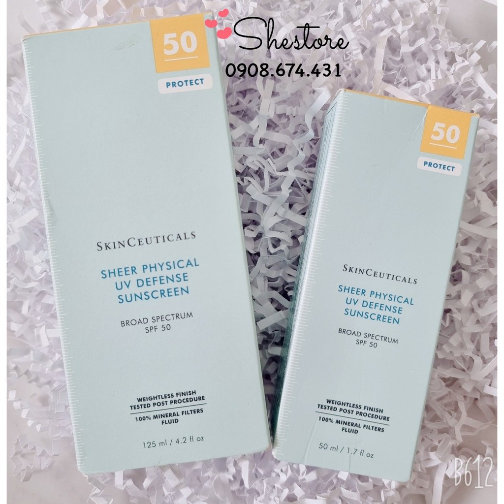 [Nhập Mỹ] KEM CHỐNG NẮNG VẬT LÝ SKINCEUTICALS SHEER PHYSICAL UV DEFENSE SPF50 50ml/ 125ml