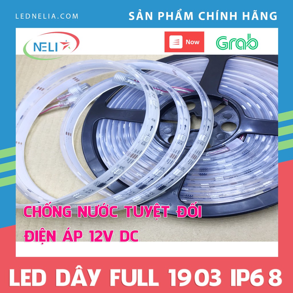 [CHÍNH HÃNG] Cuộn led dây full color IC 1903 dài 5m đổ keo chống nước tuyệt đối, dùng được ngoài trời