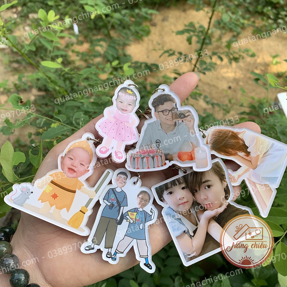 Móc khóa cắt hình chibi, cắt ghép nhân vật hoạt hình , animal theo yêu cầu của khách hàng , chất liệu mica