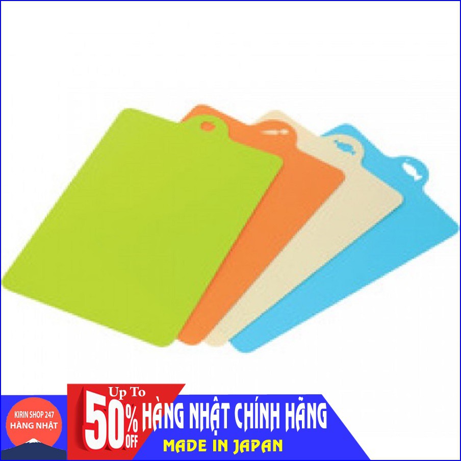 Set 4 thớt nhựa dẻo chế biến ăn dặm Inomata Hàng Nội Địa Nhật