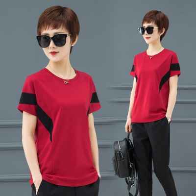 High cost performance Women top Korean version Tee Women's clothing Short sleeve Avant-garde Tops