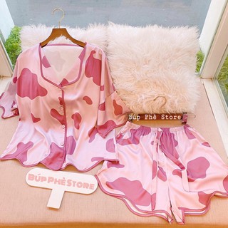 Bộ Đồ Ngủ Pijama Bò Sữa Lụa Latin Thiết Kế ❤️