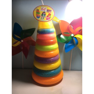 Tháp vòng đồ chơi cho bé, loại vừa 9 tầng + vịt,  giá chỉ 40k. Giá rẻ nhất HCM