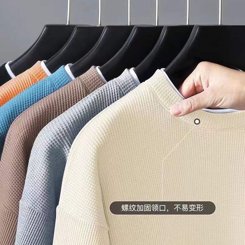 Áo Thun Nam Dài Tay Cổ Tròn Giả Hai Lớp Thời Trang