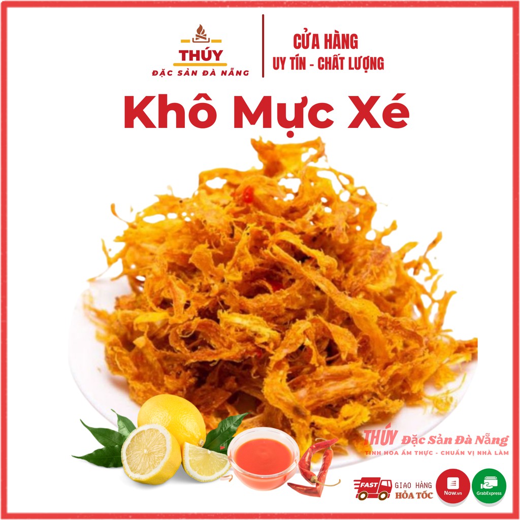 Khô mực xé Đà Nẵng túi 500gr dai dai thơm nồng vị gừng làm quà biếu ăn vặt ngon hết cỡ