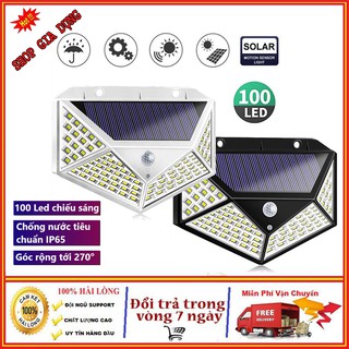 Đèn năng lượng mặt trời solar 100led đèn cảm biến siêu sáng, chống nước tuyệt đối