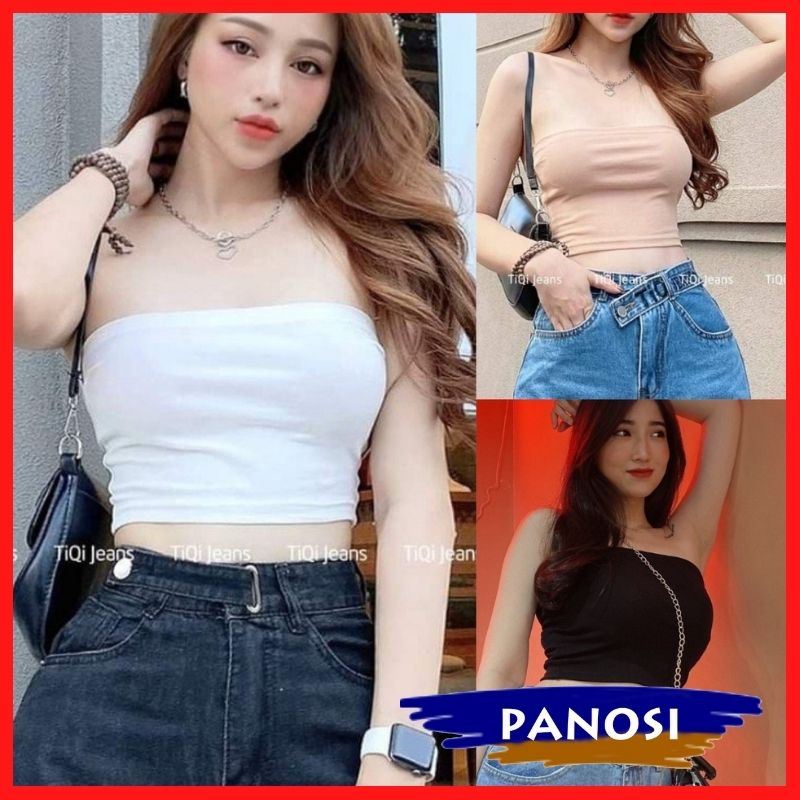Áo quây cúp ngực, áo ống croptop chất zip co giãn - PANOSI - A112