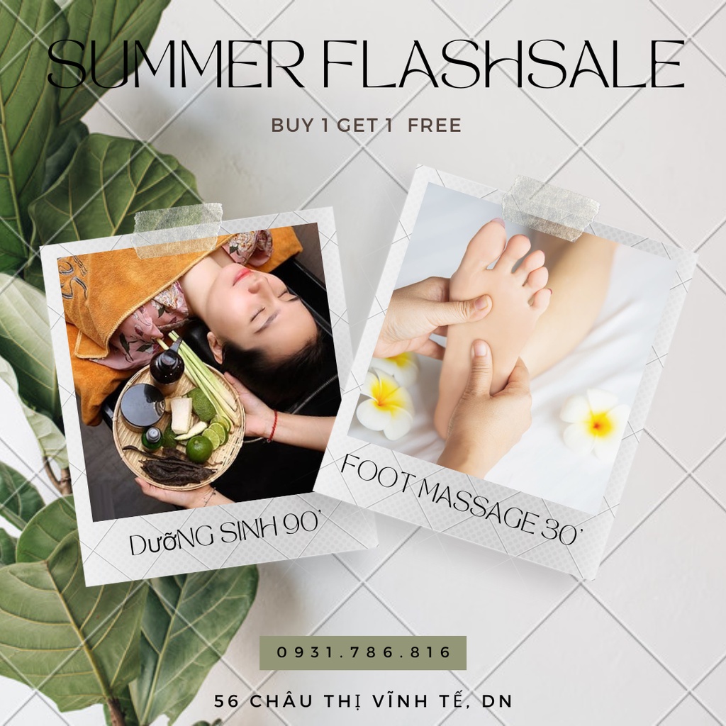 Đà Nẵng [voucher giấy] Combo Gội đầu Dưỡng sinh 90' + Foot Massage 30