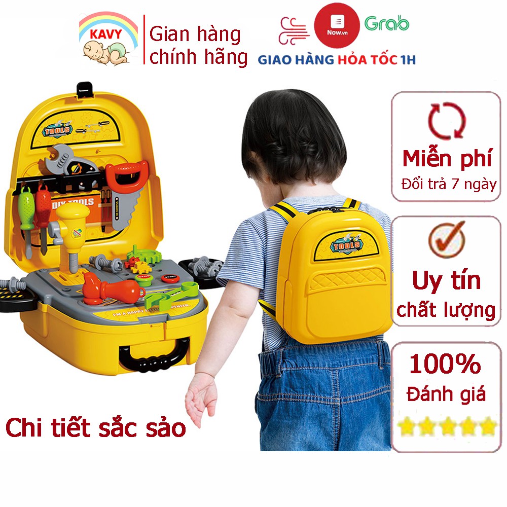 Bộ đồ chơi dụng cụ sửa chữa cho bé kèm cặp đựng tiện lợi, giúp bé nhận biết dụng cụ và quan sát học hỏi- KAVY