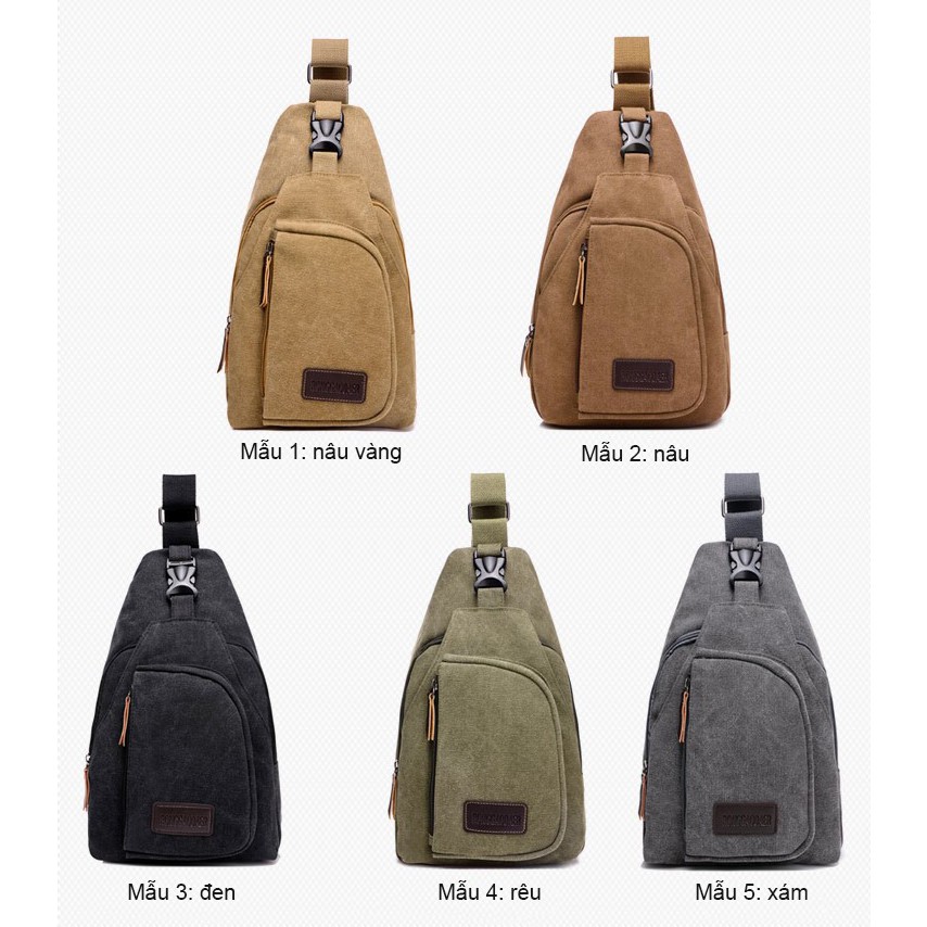 Túi đeo chéo đa năng Canvas phong cách Hàn Quốc Unisex sành điệu cá tính