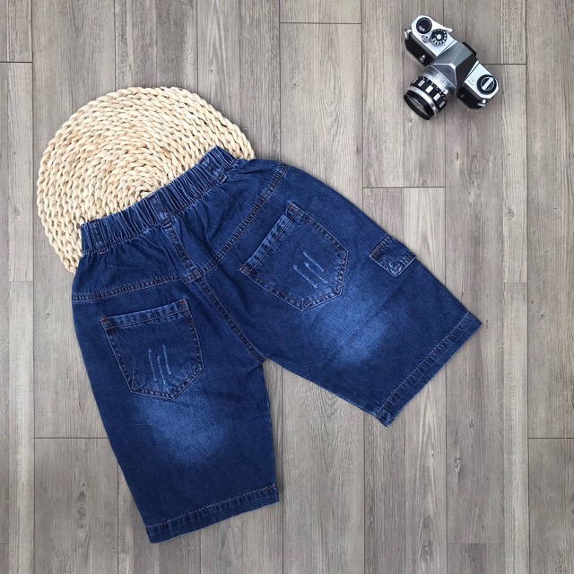 Quần Short JEAN lưng thun cho bé trai size đại cồ (35-45kg) - HIROKIDS