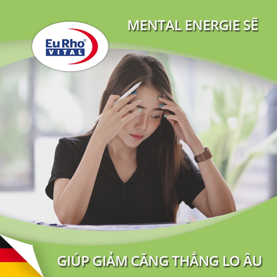 Viên uống giúp tỉnh táo, bổ não Đức, cải thiện trí nhớ EuRho Vital Mental Energie 30 Viên - giảm căng thẳng, mất ngủ