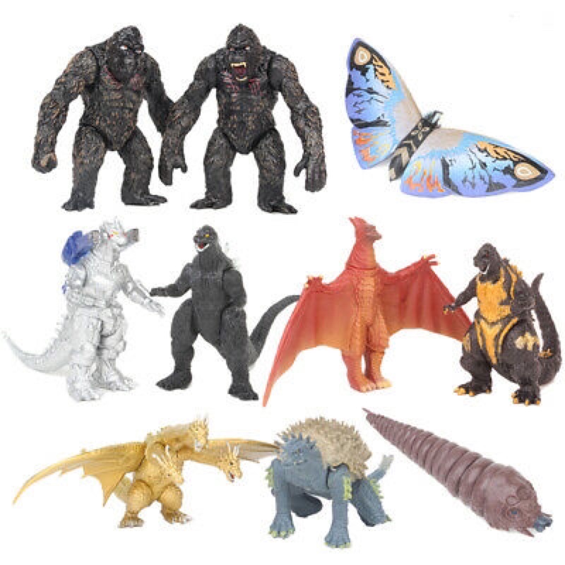 Size 7-8cm  Mô Hình Quái Vật Godzilla - Rồng 3 Đầu - Kong