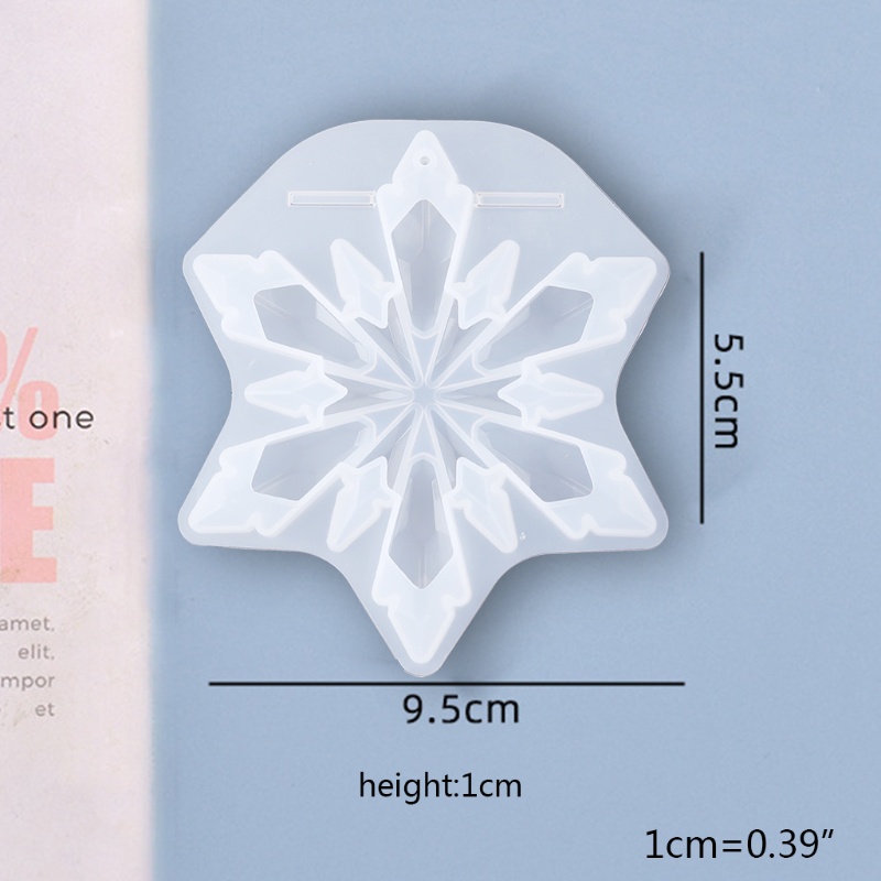 Khuôn Silicone Làm Mặt Dây Chuyền Hình Bông Tuyết 3D DIY