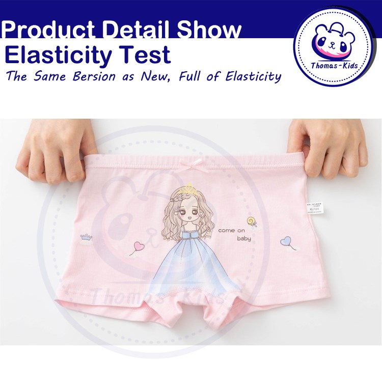 Bộ 5 Quần Lót Boxer Cotton Thoáng Khí Kháng Khuẩn Thoải Mái Cho Bé Gái 3-12 Tuổi