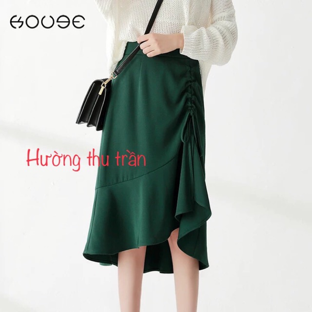 [ Mã FADIRECT20 giảm 20K đơn 150K] Chân váy đuôi cá dáng dài trẻ trung, phong cách vintage