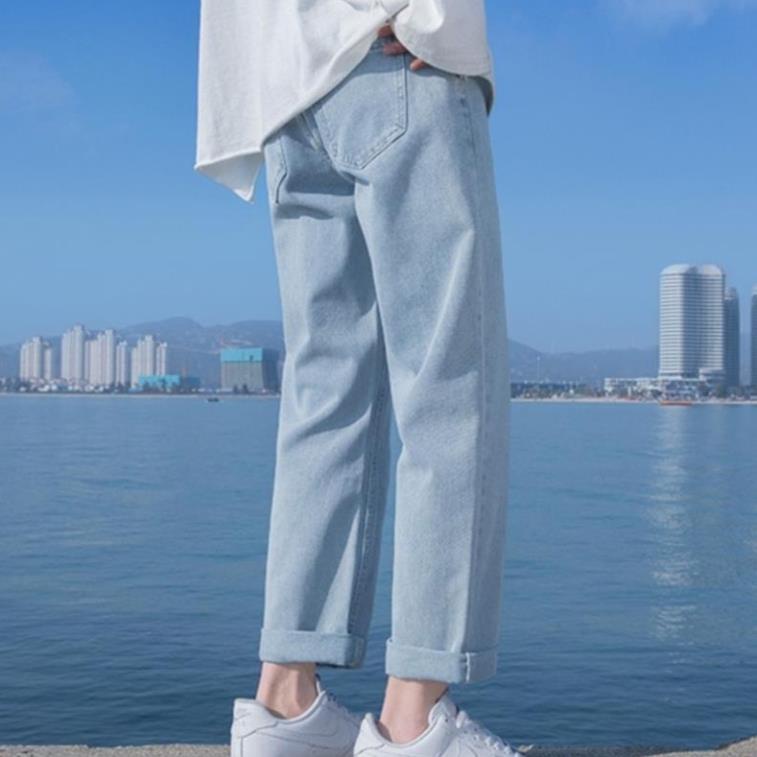 Quần Bò jean baggy xanh nam ống suông rộng,không phai màu phù hợp với mọi giới trẻ hot trend 2021 !