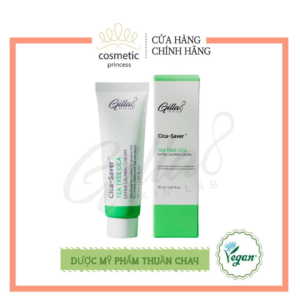 [Gilla8]KEM DƯỠNG LÀM DIU DA MỤN TEA TREE CICA EXTRA CALMING CREAM 50ML